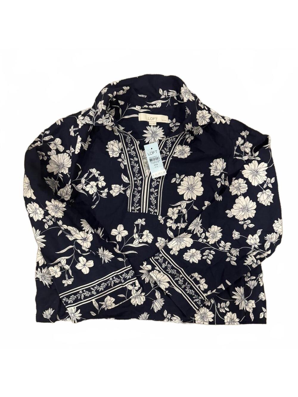 Women’s Loft Floral Petites Blouse Size XXS New With Tags